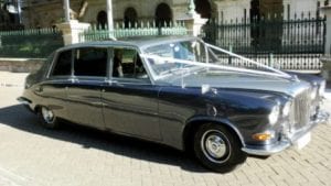Blue Daimler Wedding car for hire Brisbane