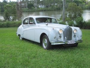 Jaguar Mk IX white wedding car Hire