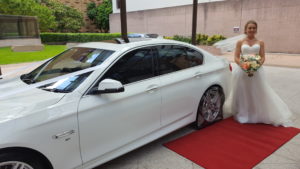 WHite Luxury BMW Wedding Car